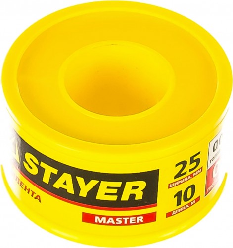 Фум лента STAYER MASTER плотность 0,40 г/см3, 0,075ммх25ммх10м 12360-25-040 - изображение 2