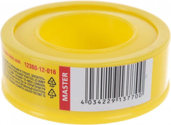 Фум лента STAYER MASTER плотность 0,16 г/см3, 0,075ммх12ммх10м 12360-12-016 - изображение 4