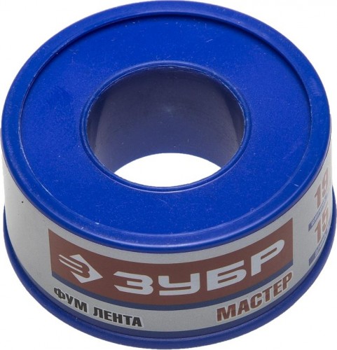 Фум лента ЗУБР МАСТЕР плотность 0,25 г/см3, 0,1ммх19ммх15м 12373-19-025