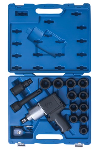 Гайковерт пневматический KING TONY 64114AMP01 ударный 3/4", + ударные головки, 16 пр.