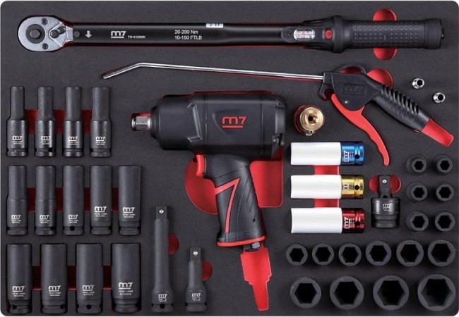 Гайковерт пневматический MIGHTY SEVEN NC-4255QC с принадлежностями, кейс, 41 предмет - изображение 2