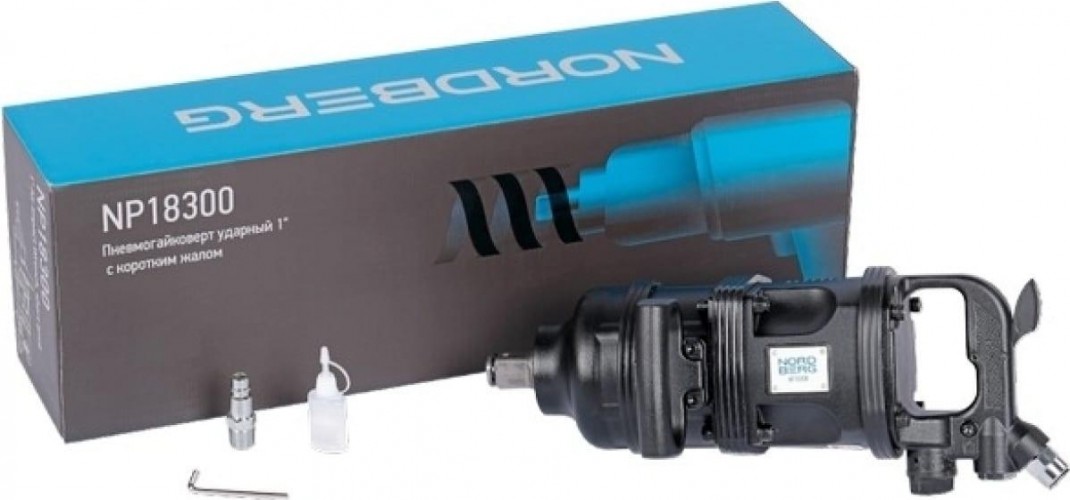 Гайковерт пневматический NORDBERG NP18300 ударный 1", с коротким жалом 3600нм ЦБ-0011224 - изображение 2