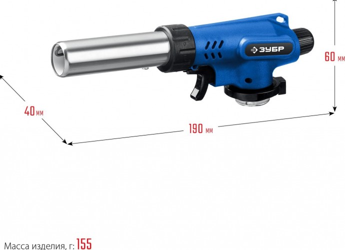 Газовая горелка ЗУБР ГП-500 на баллон с цанговым соединением, увеличенный выхо 55552 - изображение 3