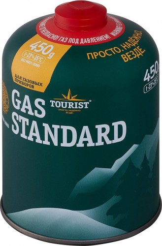 Газовый баллон TOURIST Standart (TBR-450) резьба, одноразовый, туристический, 450 г. (Корея) TBR-450