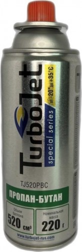 Газовый баллон TurboJet TJ520PBC зимний, цанговое соединение однораз. 220 г, 520 мл
