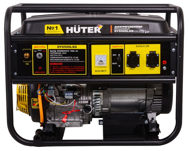 Генератор бензиновый HUTER DY 6500 LXG (бензин/газ) электростартер 64/1/32 - изображение 3