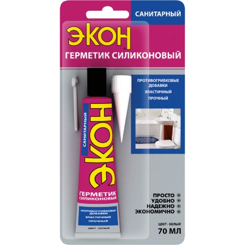 Герметик ЭКОН Санитарный, белый (70 мл) 3002430 Б0043118