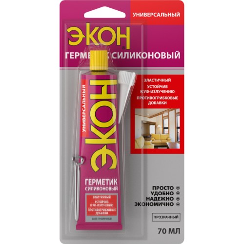 Герметик ЭКОН Универсальный, прозрачный BL-1 (70 мл) 3002450 C0043196