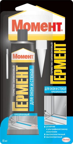 Герметик МОМЕНТ ГЕРМЕНТ Для окон и стекол, прозрачный (85 мл) 1374332