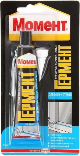 Герметик МОМЕНТ ГЕРМЕНТ Для окон и стекол, белый (85 мл) 1374335