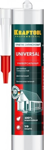 Герметик силиконовый KRAFTOOL 300мл универсальный, прозрачный 41253-2