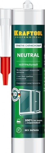 Герметик силиконовый KRAFTOOL Neutral 300 мл нейтральный, белый 41257-0