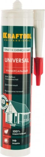 Герметик силиконовый KRAFTOOL 300мл универсальный, белый 41253-0
