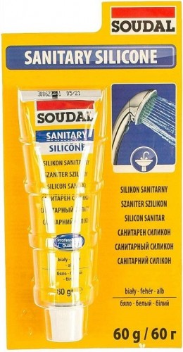 Герметик SOUDAL санитарный, белый (60 гр) 120033 120033