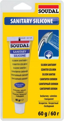 Герметик SOUDAL санитарный, прозрачный (60 гр) 120034 120034