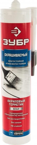 Герметик ЗУБР акриловый, универсальный белый 41231-0