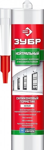 Герметик ЗУБР нейтральный, белый 41237-0