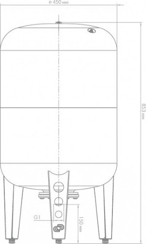 Гидроаккумулятор ДЖИЛЕКС 100ВП вертикальный, с пластиковым фланцем 7106 - изображение 4