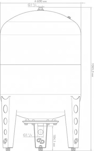 Гидроаккумулятор ДЖИЛЕКС 200ВП вертикальный, с пластиковым фланцем 7154 - изображение 3