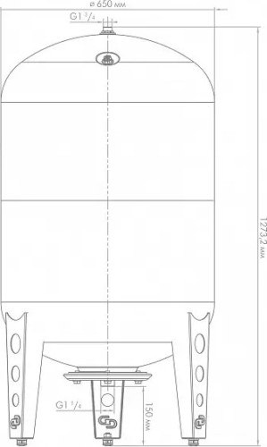 Гидроаккумулятор ДЖИЛЕКС 300ВП вертикальный, с пластиковым фланцем 7155 - изображение 3