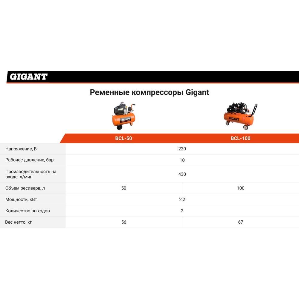 Ременной компрессор Gigant BCL-100 - изображение 7