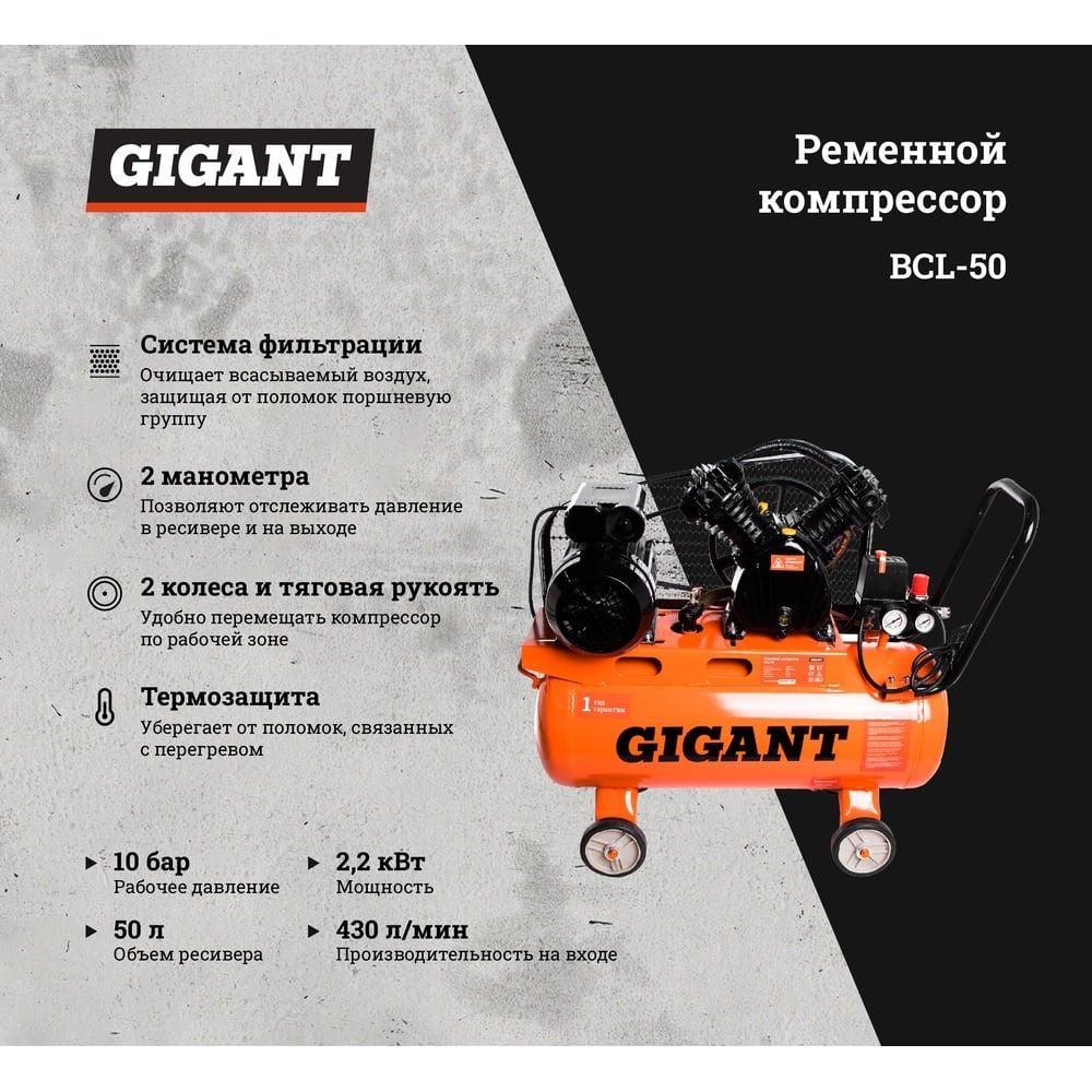 Ременной компрессор Gigant BCL-50 - изображение 13