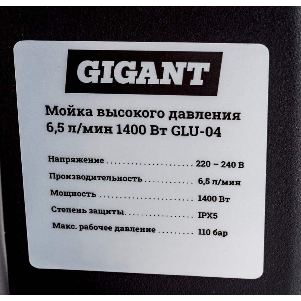 Мойка высокого давления Gigant GLU-04 - изображение 10