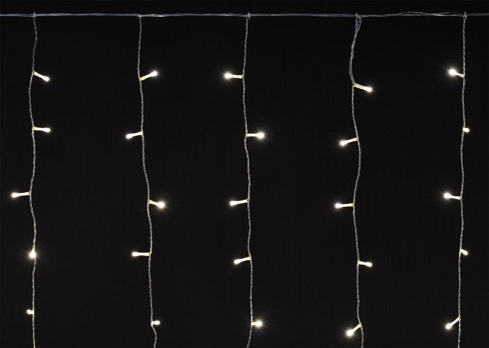 Гирлянда IEK LIGHTING бахрома, мерцание 4,5х0,7м, 200 светодиодов, теплый белый свет IP44  LGDU321-1-200-L3-T-S-44 - изображение 3