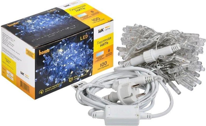 Гирлянда IEK LIGHTING нить 10м 100 светод. белый свет IP44, мерцание LGDU121-2-100-10-T-S-44
