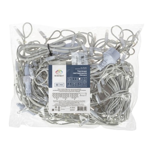 Гирлянда Neon-Night 255-265 БАХРОМА (Айсикл), 5,6x0,9м, 240 LED БЕЛЫЙ 3,3мм - изображение 2