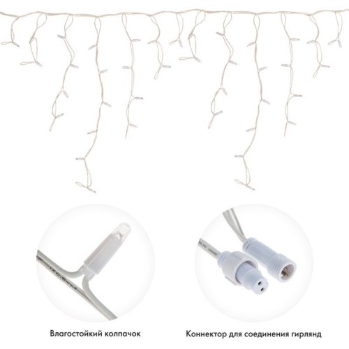 Гирлянда Neon-Night 255-376 БАХРОМА (Айсикл) 5х0,7м, 152 LED ТЕПЛЫЙ БЕЛЫЙ - изображение 2