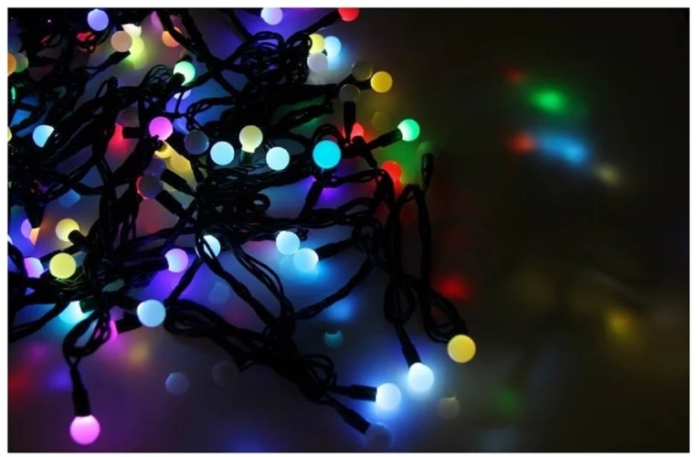 Гирлянда Neon-Night 303-509-1 Мультишарики Ø13мм, 20 м, 200 LED RGB, черный ПВХ - изображение 4