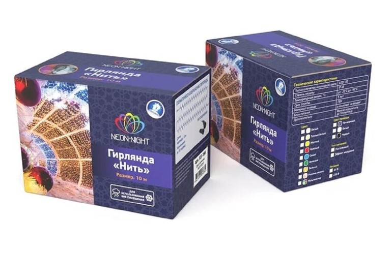 Гирлянда Neon-Night 305-235 Нить 10м (2 модуляx5м) 100 LED БЕЛЫЙ