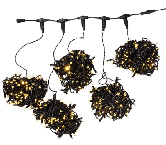 Гирлянда Neon-Night 323-506 Клип лайт 24В, 5 нитей по 20 м, теплый белый