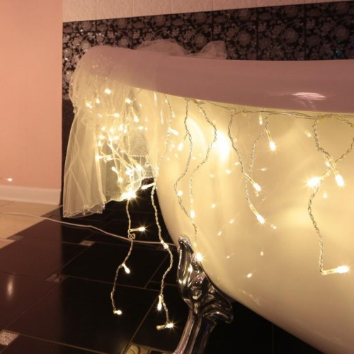 Гирлянда Neon-Night АЙСИКЛ (бахрома) 1,8х0,5 м, 48 LED теплый белый  255-016 - изображение 2