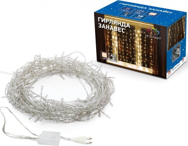 Гирлянда Neon-Night ДОЖДЬ 2x3 м, 240 LED теплый белый 235-066 - изображение 4