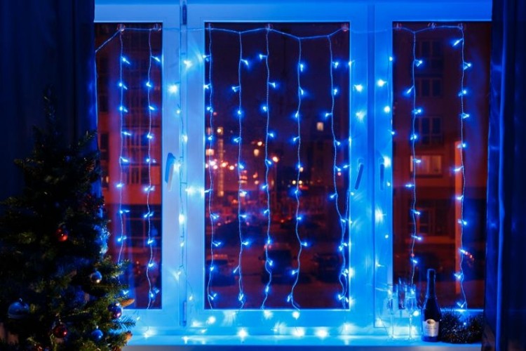 Гирлянда Neon-Night ДОЖДЬ (занавес) 2,5x2 м 300 LED синие  235-053 - изображение 2