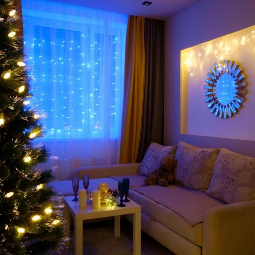 Гирлянда Neon-Night ДОЖДЬ (занавес) 1,5х1 м прозрачный пвх, 96 LED синие 235-023 - изображение 2