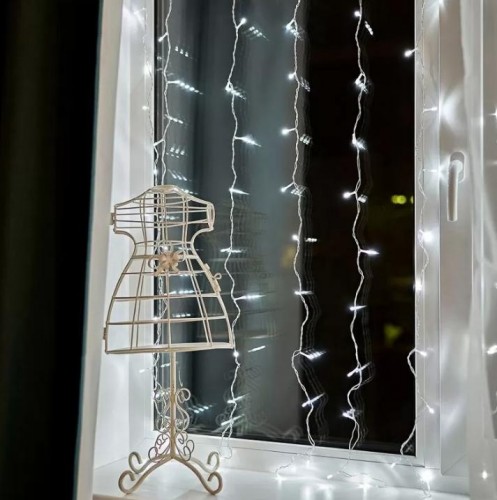 Гирлянда Neon-Night ДОЖДЬ (занавес) 1,5х1,5 м 144 LED, белый 235-015 - изображение 3