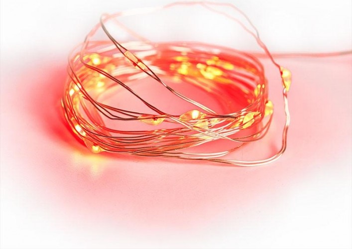 Гирлянда Neon-Night РОСА 2м, 20 LED красные (2*CR2032 в комплекте) 303-002