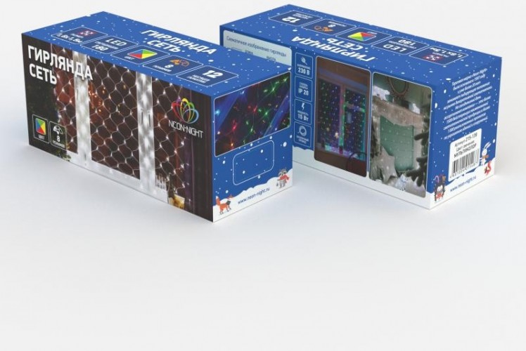 Гирлянда Neon-Night СЕТЬ 1,8х1,5м 180 LED мульти 215-139 - изображение 4