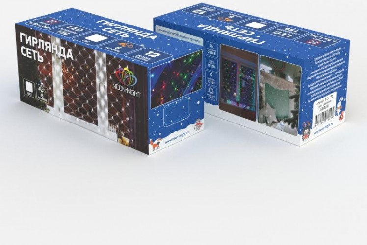 Гирлянда Neon-Night СЕТЬ 1,8х1,5м 180 LED синий 215-133 - изображение 5