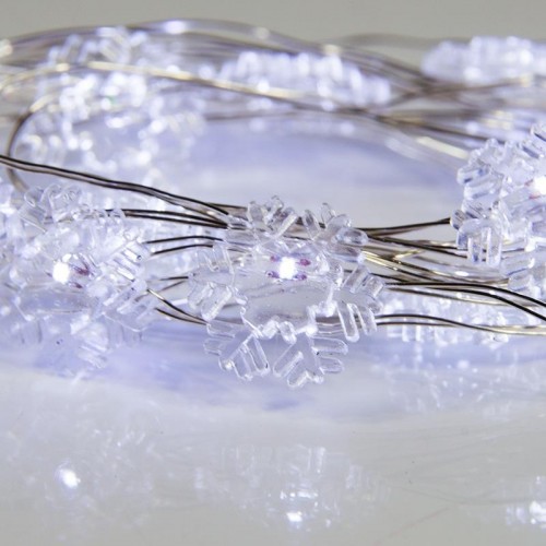 Гирлянда Neon-Night Снежинки 2м 20 LED белые (2*CR2032 в комплекте) 303-010 - изображение 2