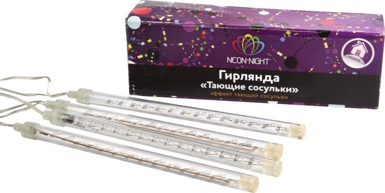 Гирлянда Neon-Night Тающие сосульки 4штх20см, шаг 50 см LED белые 256-317-6 - изображение 4