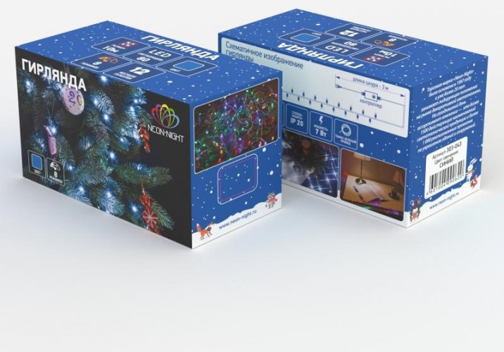 Гирлянда Neon-Night ТВИНКЛ 10м темно-зеленый ПВХ, 80 LED синие 303-043 - изображение 5