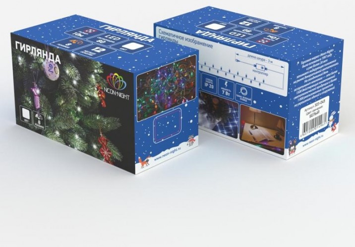 Гирлянда Neon-Night ТВИНКЛ 10м темно-зеленый ПВХ, 80 LED белый 303-045 - изображение 5