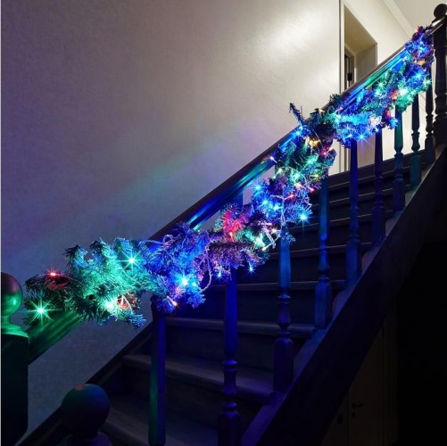 Гирлянда светодиодная Neon-Night 100 LED мультиколор, 10 м прозрачный ПВХ с контроллером 304-029 - изображение 3