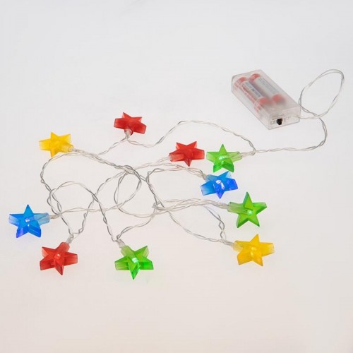 Гирлянда светодиодная Neon-Night Звездочки 1,5 м  прозрачный ПВХ, 10 LED мультиколор 303-090