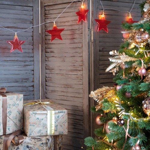 Гирлянда светодиодная Neon-Night Звездопад, красная 2,25 м прозрачный пвх, 10 LED, теплый белый 304-002 - изображение 3