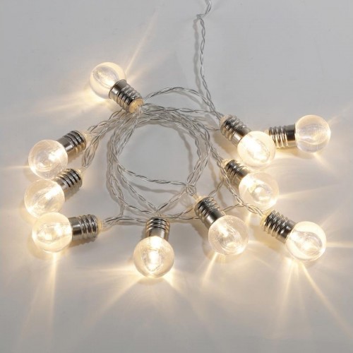 Гирлянда светодиодная Neon-Night Лампочки 1,5 м прозрачный пвх, 10 LED, теплая белая 304-015
